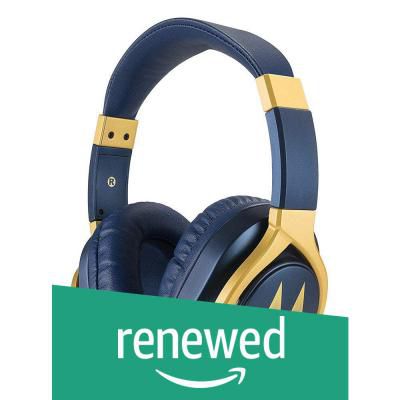 (Renewed) Motorola Pulse 3 Max Wired Headphones (Blue)