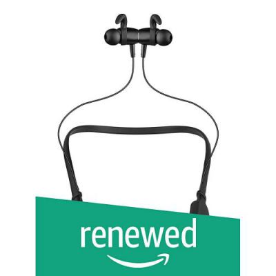 (Renewed) Nu Republic Rebop Black Edition-in Ear Bluetooth Neckband with Vibration Notification