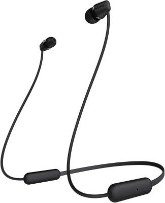(Renewed) Sony WI-C200 Wireless Neck-Band Headphones with up to 15 Hours of Battery Life - Black