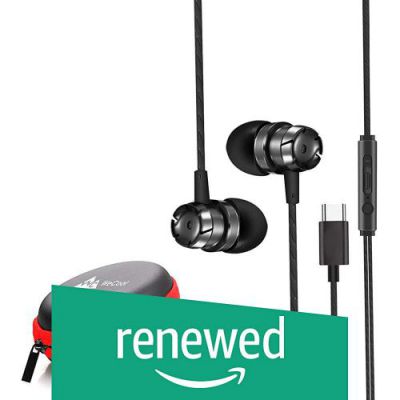 (Renewed) WeCool Mr.Bass Snug Fit Metallic in Ear Earphones for Mobile with Mic | | Headphones for Mobile | | Earphones for Mobile | | + Free Carry Case (Type-C)