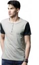 Roadster Color block Men Henley Grey T-Shirt...