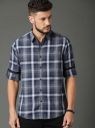 Roadster Men Checkered Casual Blue Shirt...