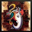 SAF Special Effect Textured Ganesha Painting (SANFO89)...