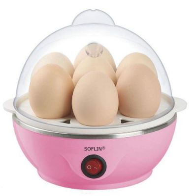 SOFLIN Egg Boiler Electric Automatic Off 7 Egg Poacher (350 Watts, Multicolor)
