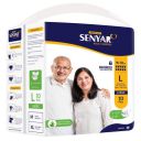 Senyar Unisex Adult Diaper with Aloe Vera & Super Lock Gel, Large Waist Size (40 - 55 inches) - 10 Adult Diapers...
