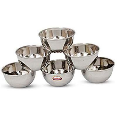 Shubham Steel Bowl 6 Pcs Set 9Cm Small - M Vatti S10