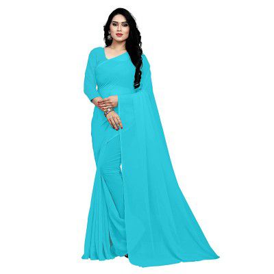 Sidhidata Women's Georgette Saree With Unstiched Blouse Piece