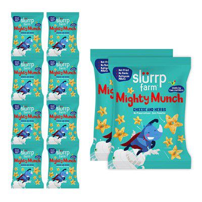 Slurrp Farm Healthy Snacks - Mighty Puff 200g with Party Pack of 10