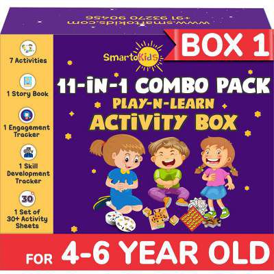 SmartoKids Activity Box (11-in-1 Set)-Learning & Educational Gift Pack for 4 to 6 age