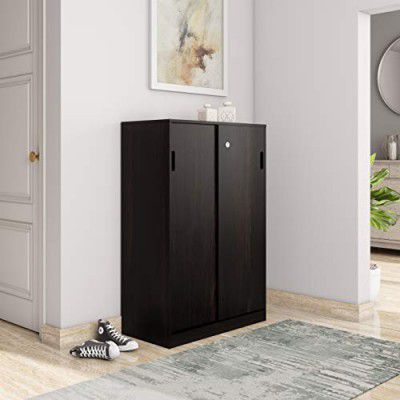 Solimo Aquilla Engineered Wood Particle Board Wenge Finish Storage Unit with 2 Door (Sliding) ,Brown