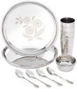 Solimo Stainless Steel Dinnerware Set, 16 Pieces...