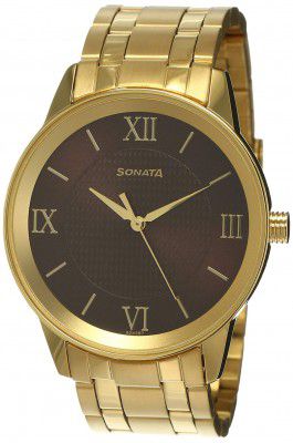 Sonata Utsav Analog Brown Dial Mens Watch-7133YM03/NP7133YM03