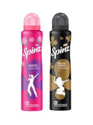SpinZ New Exotic & Black Magic Aerosol Perfumed Deo For Women,200Ml X 2