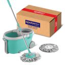 Spotzero by Milton Elegant Spin Mop With Big wheels (Aqua Green, Two Refills)...