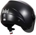 Steelbird SB-02 Classic Jab open Face Helmet for Men and Women (Medium 580 MM, Natural Black with Smoke Visor)...