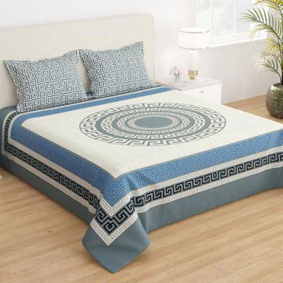 Story@Home 210 TC Jaipuri Print Cotton Feel Double Bedsheet