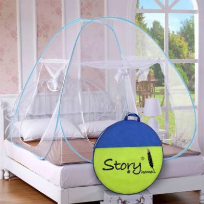 Story@Home Polyester Adults Mosquito Net Mosquito Net (Blue)