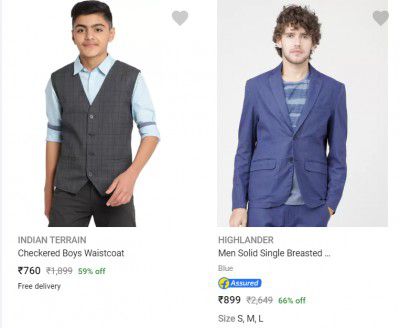 Suits & Blazers Minimum 70% Off