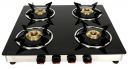 Suryajwala GT04 CAST Iron Stainless Steel 4 Burner Black Manual Gas Stove (PNG Compatible)...