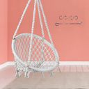 Swingzy Cotton Netted Rope Hanging Swing Chair...