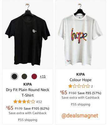 T-Shirts starting at Rs.55