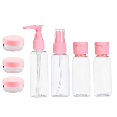 TEMPERIA (7pcs) Travel Bottles for Toiletries  (Random Colours)