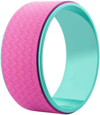 TORMETI Yoga Wheel - [Pro Series] Strongest & Most Comfortable Dharma Wheel Deep Tissue Massage, Perfect Accessory for Back Pain Relief Stretching , 12 X 5 Inch Basic ((Pink & Green))