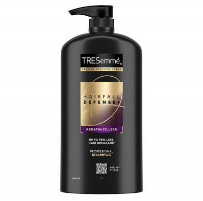 TRESemme Hairfall Defense+ Shampoo, 1000ml With Keratin Fillers | Prevents Hair Fall due to Breakage