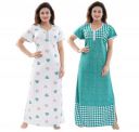 TUCUTE Women/Girls Beautiful Denim Print Floral Print Nighty Offer (Pack of 2)...