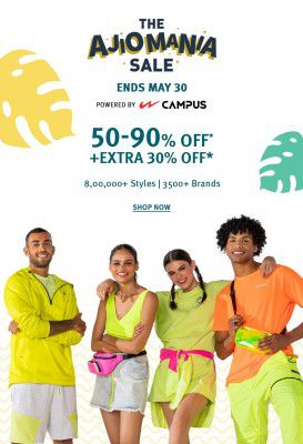The Ajio Mania Sale | 50% to 90% Off + Extra 30% Off