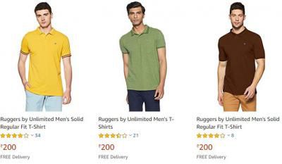 Top Brands Men's Polo T-shirts at Rs.200