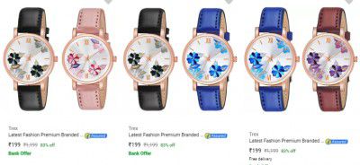 Trex Wrist Watches Pack Of 2 @₹236