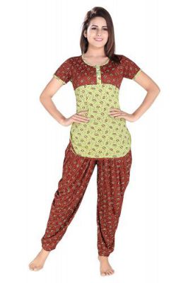 Tucute Top and Dhoti Style Bottom Night Suit/Nightdress for Women and Girls