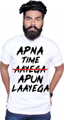 Typography Men & Women Round Neck White T-Shirt