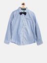 United Colors of Benetton Boys Solid Casual Blue Shirt...