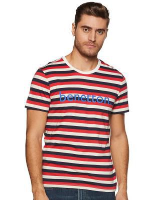 United Colors of Benetton Men's Striped Regular Fit T-Shirt