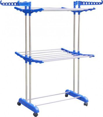 Unizone Steel Plastic Floor Cloth Dryer Stand Stainless