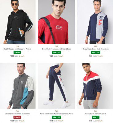 Upto 60% Off On Fila Men's Clothing