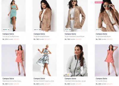 Myntra : Upto 90% Off Campus Sutra Clothing For Women's Starts At ₹209