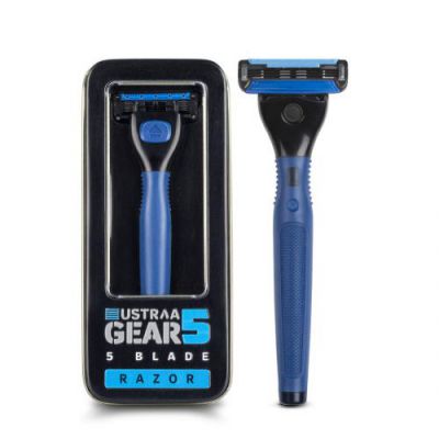 Ustraa Gear 5 Shaving Razor (Handle + Blade) - Blue
