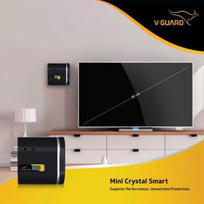 V-Guard Mini Crystal Smart TV Voltage Stabilizer for 82 cm (32) TV+Set topbox (Working Range: 90-290V; 1.3 A) (Black)