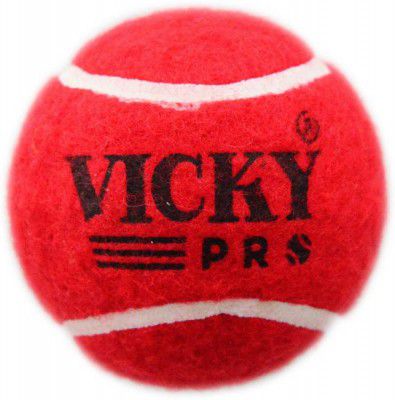 VICKY Pro heavy cricket tennis ball (Pack of 6, Red)