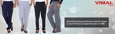 VIMAL Men's Metallic Grey Trackpants