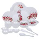 Vama Melamine Dinner Set, 32 Pcs, White (DU24)...