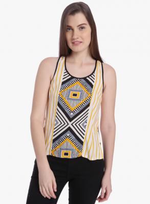 Vero Moda Casual Sleeveless Solid Women White Top