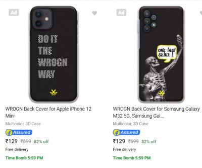 WROGN Mobile Back Covers upto 86% off
