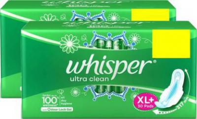 Whisper Ultra Clean XL Plus Wings Sanitary Pad (Pack of 60)