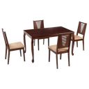 Woodness Roxa Premium 4 Seater Solid Wood Dining Table Set (Matte Finish, Wenge)...