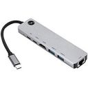 Xmate 6 in 1 Type-C USB Adapter, Multiport USB Hub, 1 PD Port, 1 Type C, 4K HDMI Port, 2 USB Port, Ethernet LAN, Aluminum Case Compatible Type C Adapter USB C Hub for MacBook Pro, MacBook Air (Gray)...