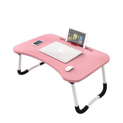 Xmate Smart Multi-Purpose Laptop Table, Wooden Top & Foldable Table, Rounded Edges & Non-Slip Metal Legs (Pink)